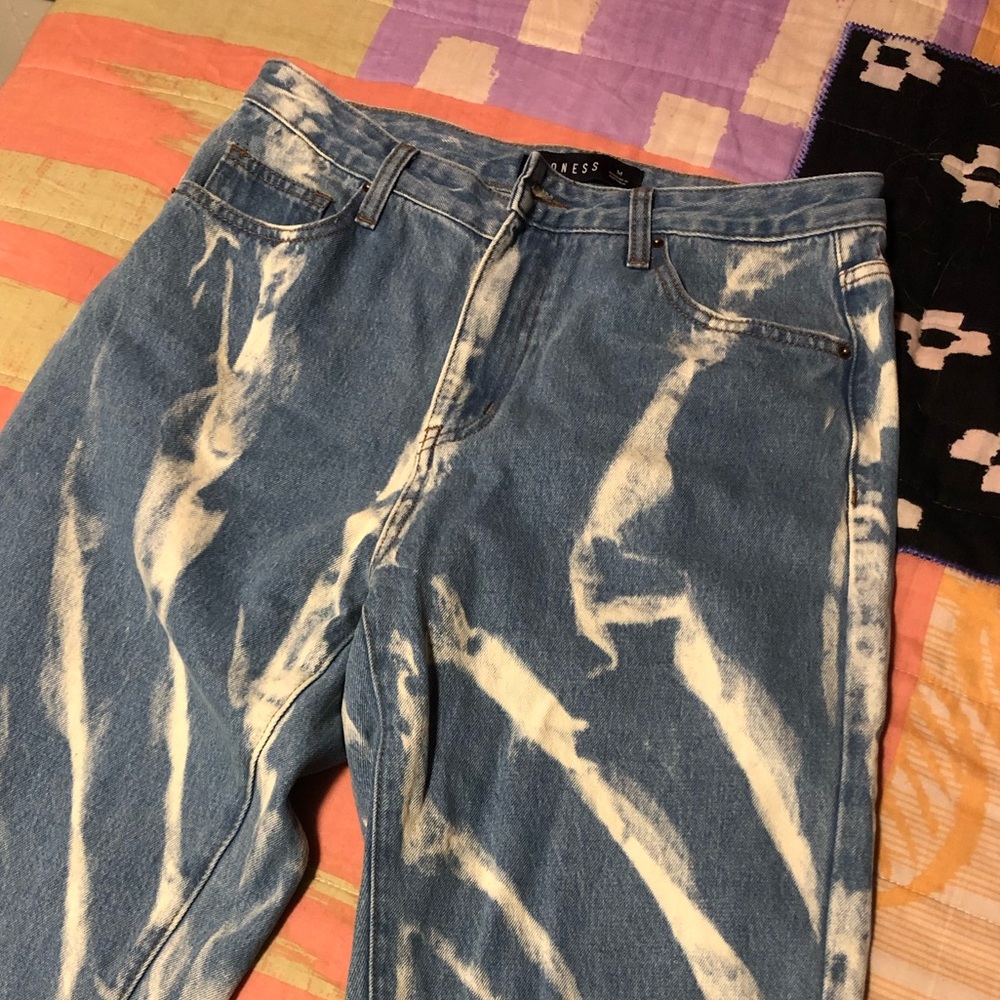 patterned jeans